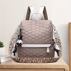 Quilted Anti Theft Large Capacity Preppy Backpack