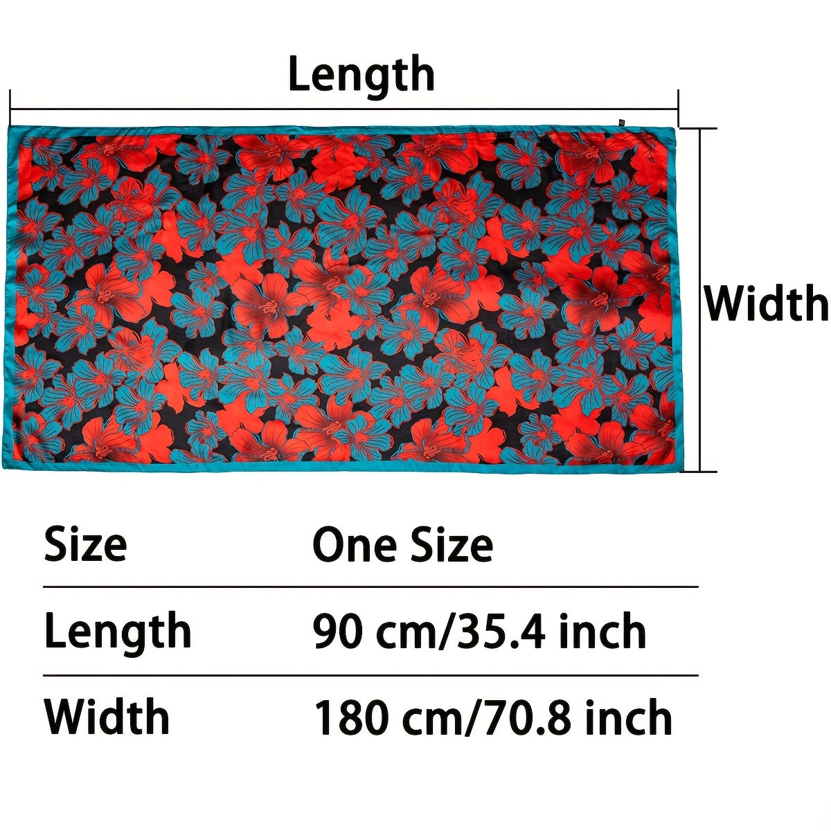 Lily Lower Pattern Silk Scarf Shawl Wrap Head Wrap