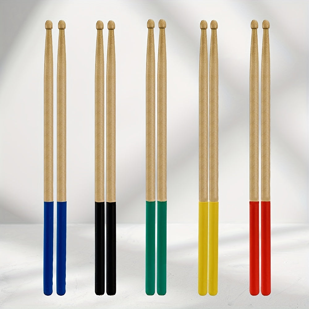5A Maple Wood Tip Drumsticks with Non Slip Rubber Handle