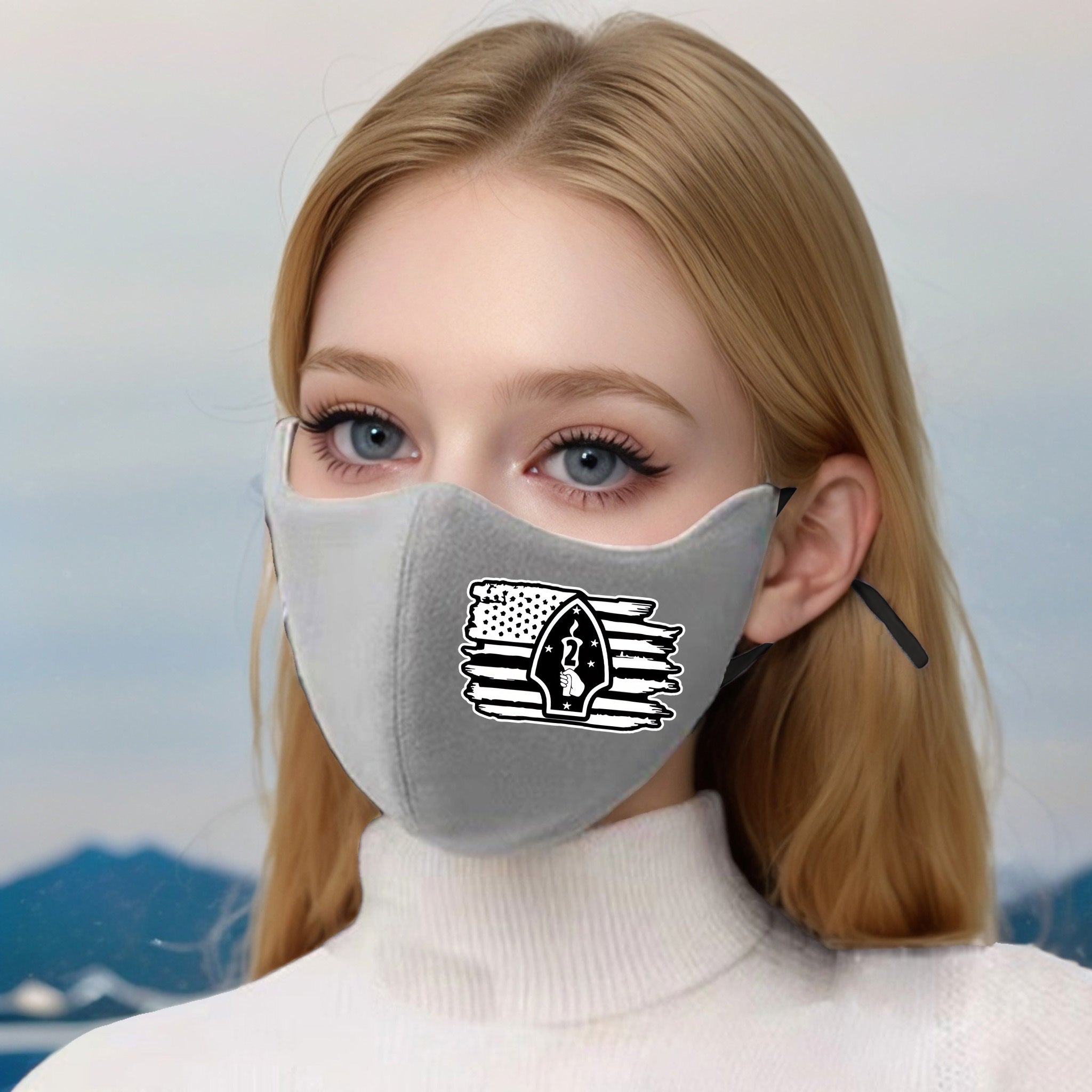 American Flag 3D Print Fleece Lined Warm Mask Windproof Polyester Knit