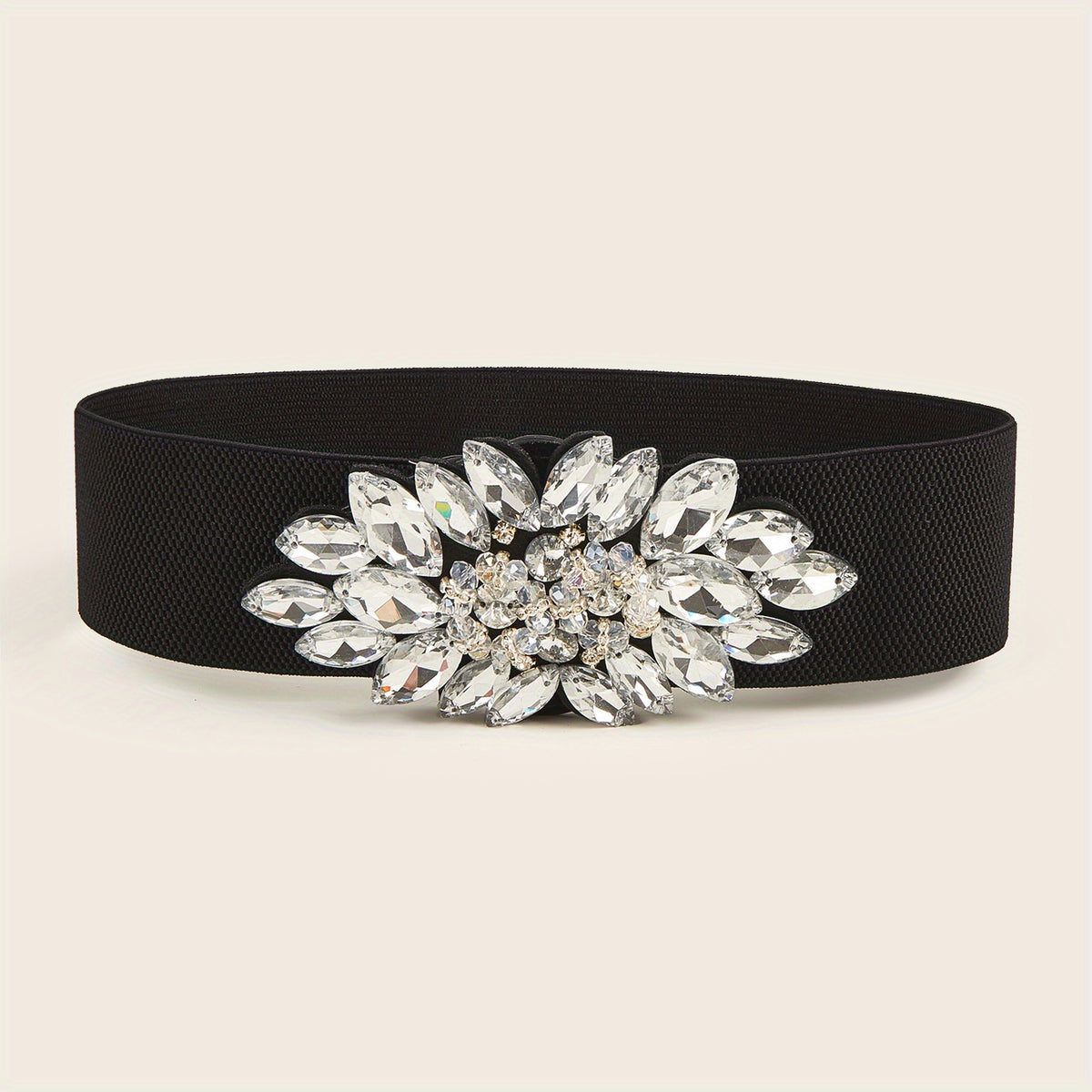 Vintage Rhinestone Crystal Wide Waistband Belt