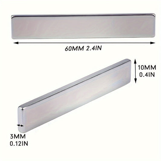 2 Packs Neodymium Magnets 60x10x3mm With Double Sided Adhesive
