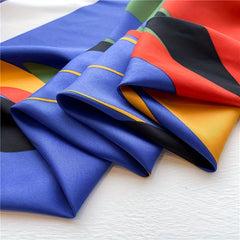 Wavy Block Shawl Large Square Scarf Outdoor Windproof Headwrap