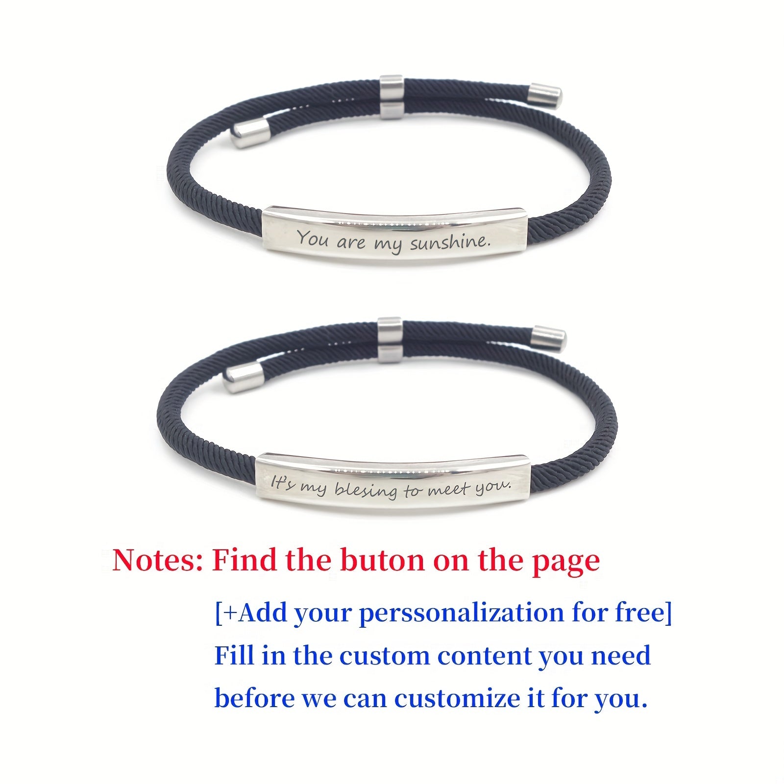 Custom Engraved Pet Name Stainless Steel Braided Pet Bracelet