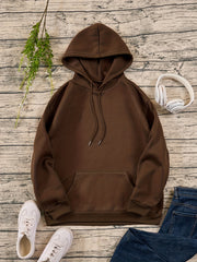 Butterfly & Letter Print Hooded Shirt Solid Drawstring Pullover