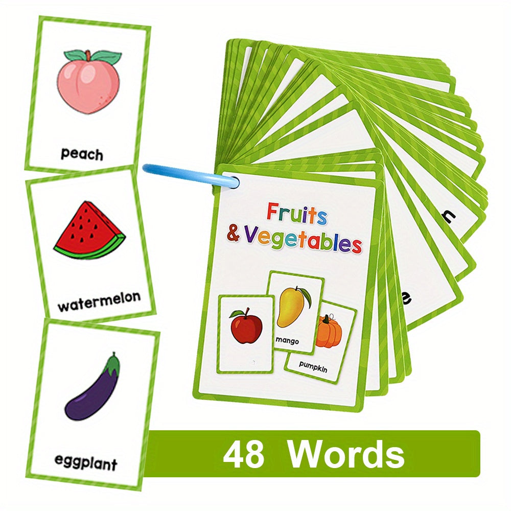 Fruits & Vegetables Flashcards for Kids Learning Toys Pre Kindergarten