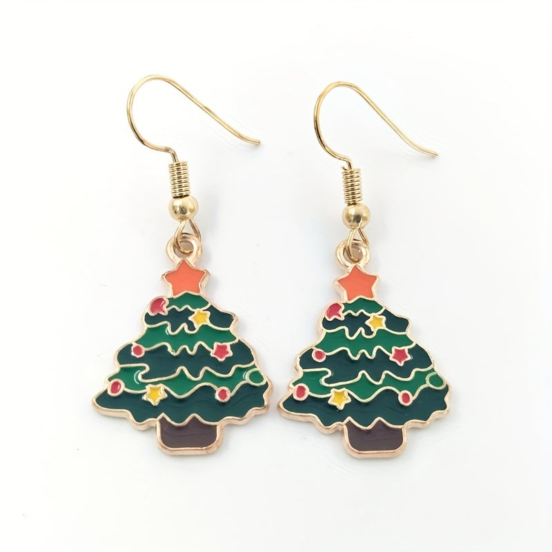 Christmas Tree Pendant Earrings for Holiday Sparkle