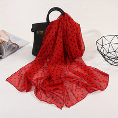 Polka Dot Print Scarf Solid Gauze Shawl Head Wrap Windproof Headscarf Hijab