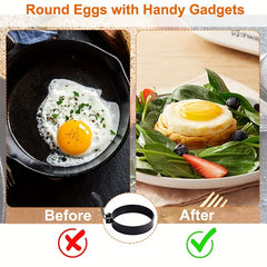 Stainless Steel Nonstick Egg Ring Set - Anti-Scalding Mold for Pancakes Cooking