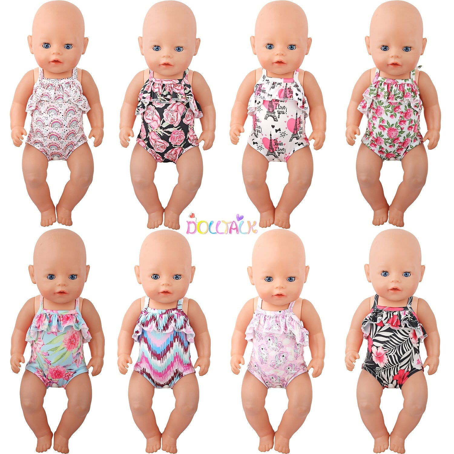 18'' Rainbow Doll Suspender Swimsuit for Baby Born&Our Generation