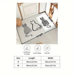 Cat Back Pattern Entrance Door Mat Anti-fouling Anti-slip Waterproof Mat