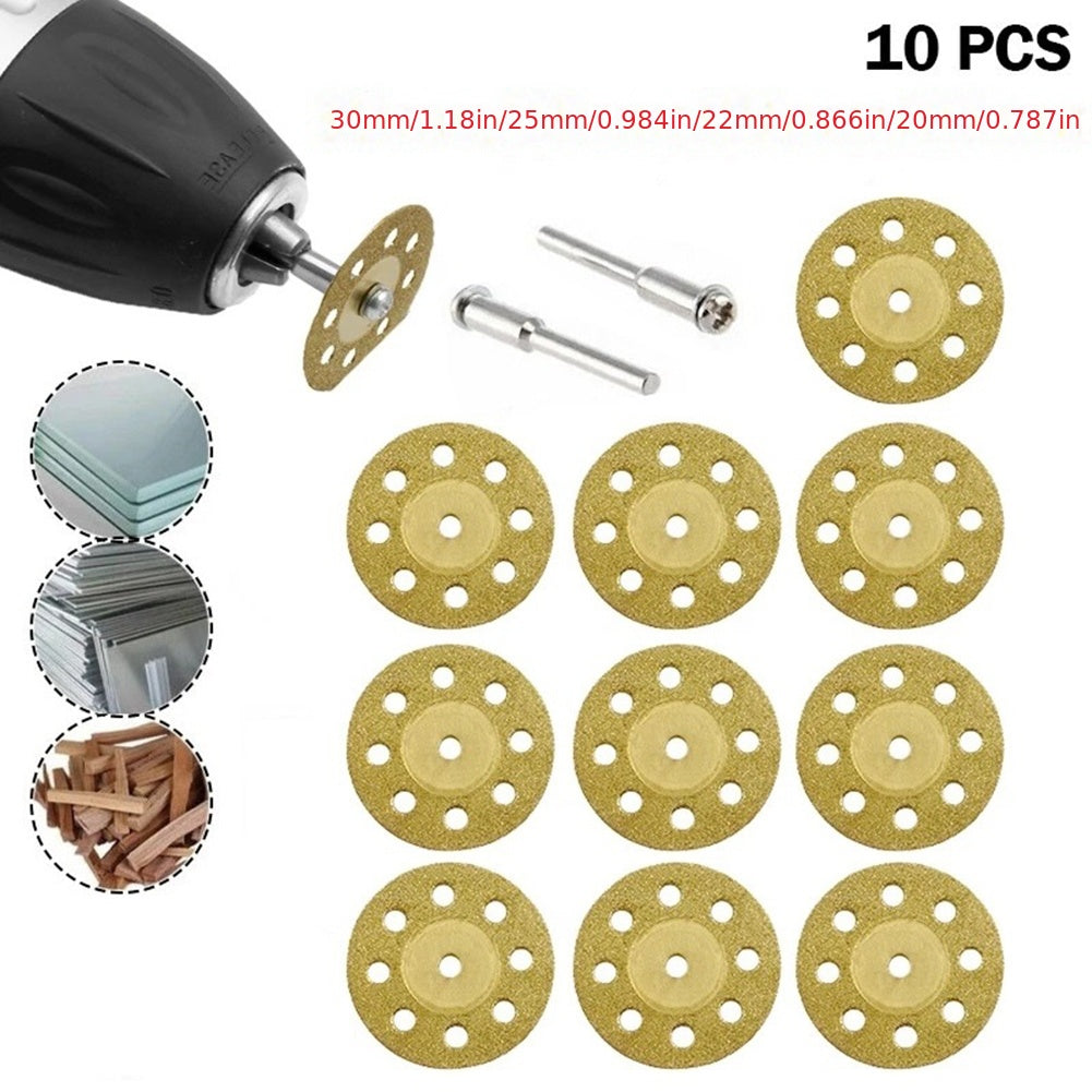 10pcs Diamond Cutting Wheel Saw Blades for Glass Ceramic Drill Rotary Tool