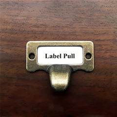 6pcs Antique Brass Metal Label Handle for Cabinet Furniture