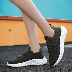 Soft Thick Sole Shock Absorption Running Shoes Mesh Breathable Lightweight