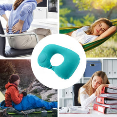 Inflatable U-Shape Neck Pillow Automatic Cervical Support
