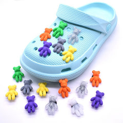9pcs Bear Pattern Shoes Decoration Charms For Clogs Jigs Bubble Slides Sandals