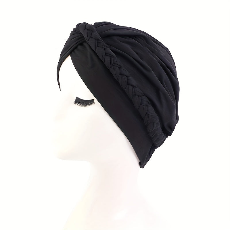Bohemian Twist Braid Turban Hat Vintage Bandanna Head Scarf Casual Hijab