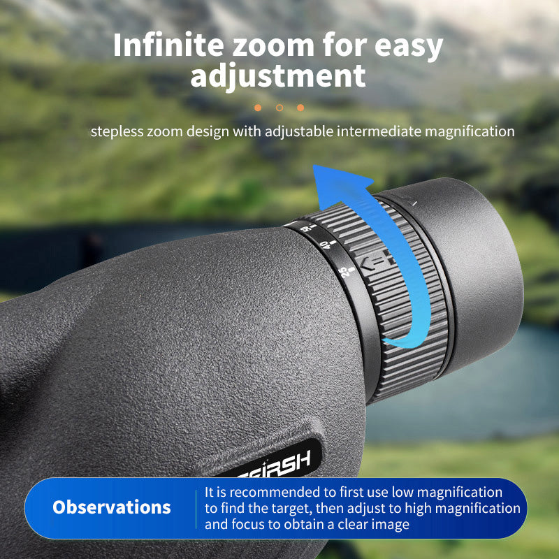 HD 60mm 75x Optical Zoom Binoculars with Stabilized Tripod