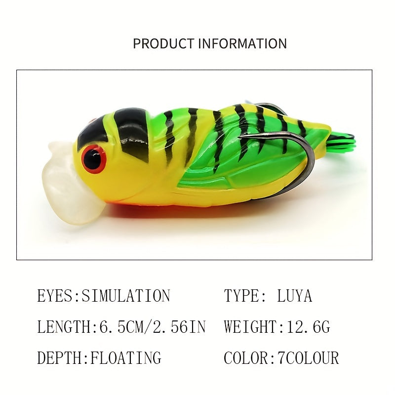 Bionic Cicada Silicone Soft Bait Double Hook Fishing Tackle