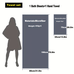 Soft & Absorbent Bath Towel Set - Large Bath Sheet & Hand Towel
