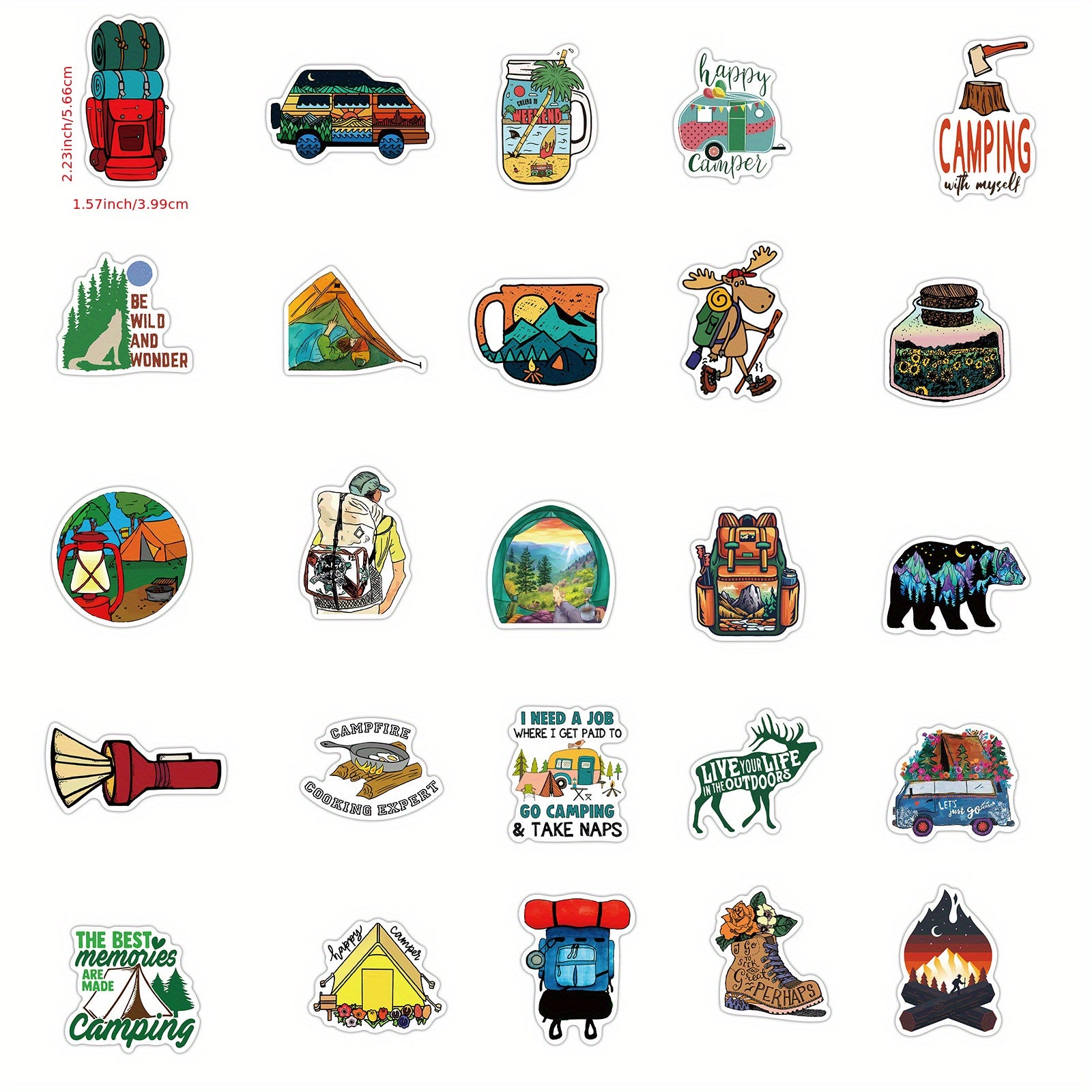 200 Pcs Cartoon Graffiti Pattern Travel Stickers