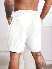 Smile Face Print Men's Comfy Shorts Summer Drawstring Casual Loose Shorts
