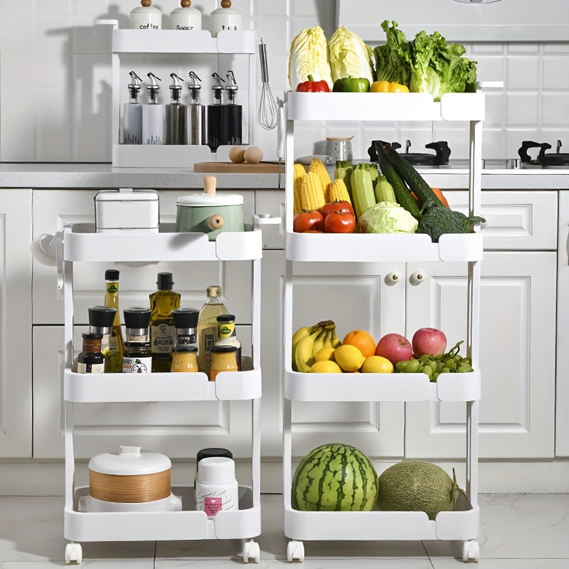 1pc Standing Storage Rack Living Room Kitchen Storage Rack Movable Storage Rack