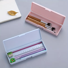Multifunctional Student Storage Pencil Bag Plastic Stationery Box