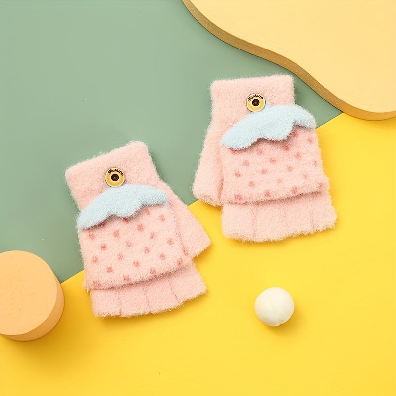 Kids Five Finger Warm Knitted Gloves for Winter
