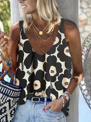 Floral Print Loose Tank Top