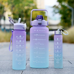 Leakproof Gradient Water Bottles 67oz 25oz 10oz Lockable Lid For Outdoor Sports