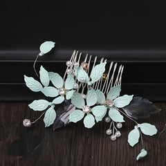 Rhinestone & Faux Pearl Hair Comb Bridal Headpiece