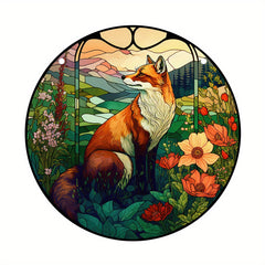 Plastic Fox Suncatcher Stained Glass Window Hanging