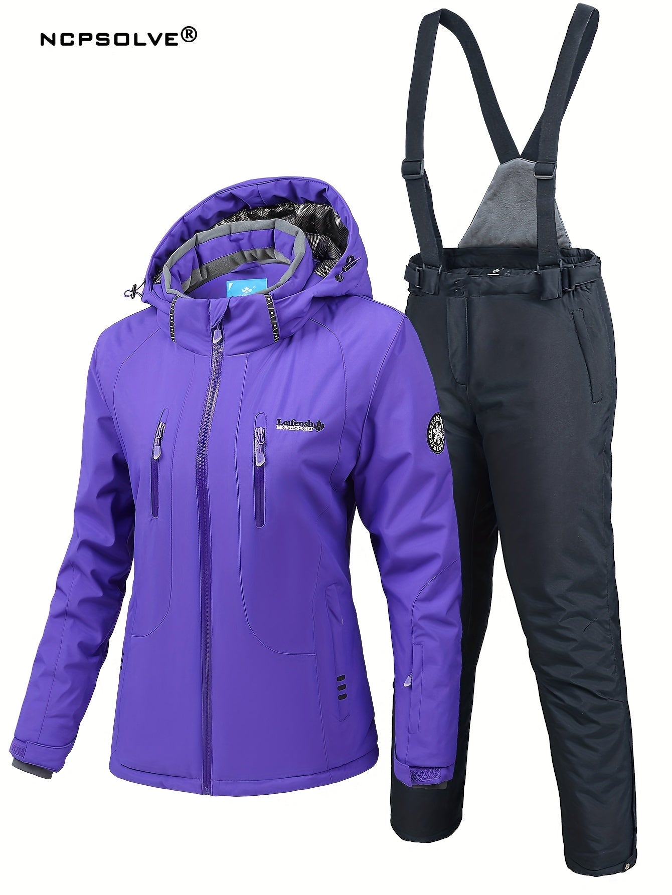 Windproof Ski Set Hooded Jacket & Trouser Women's Activewear