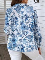  Women's Floral Print Long Sleeve Blouse
