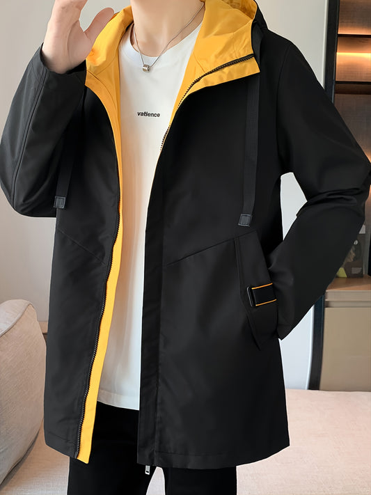 Men's Mid Length Casual Hooded Jacket