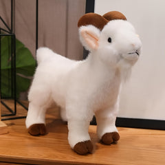 Soft Goat Plush Toy with Expressive Eyes & Horns