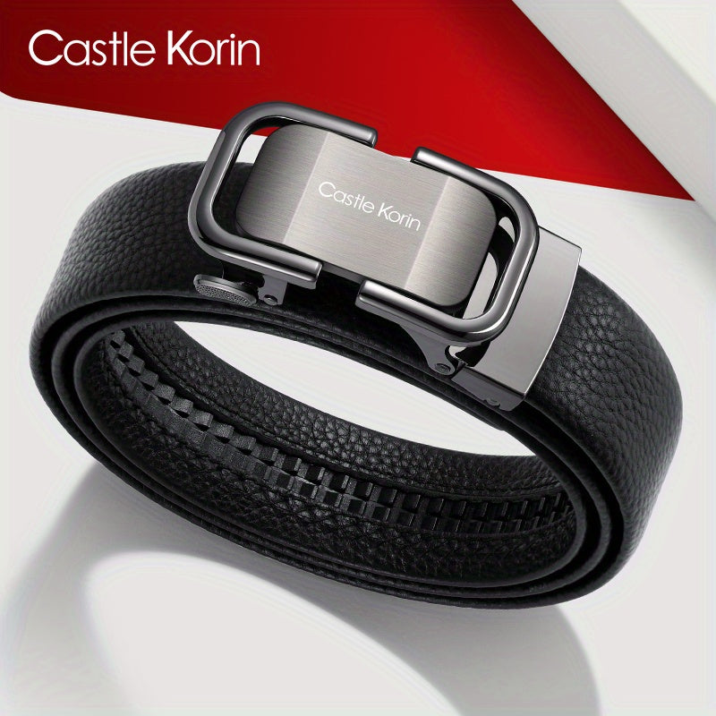 Men's Automatic Buckle Belt Business Casual Jeans