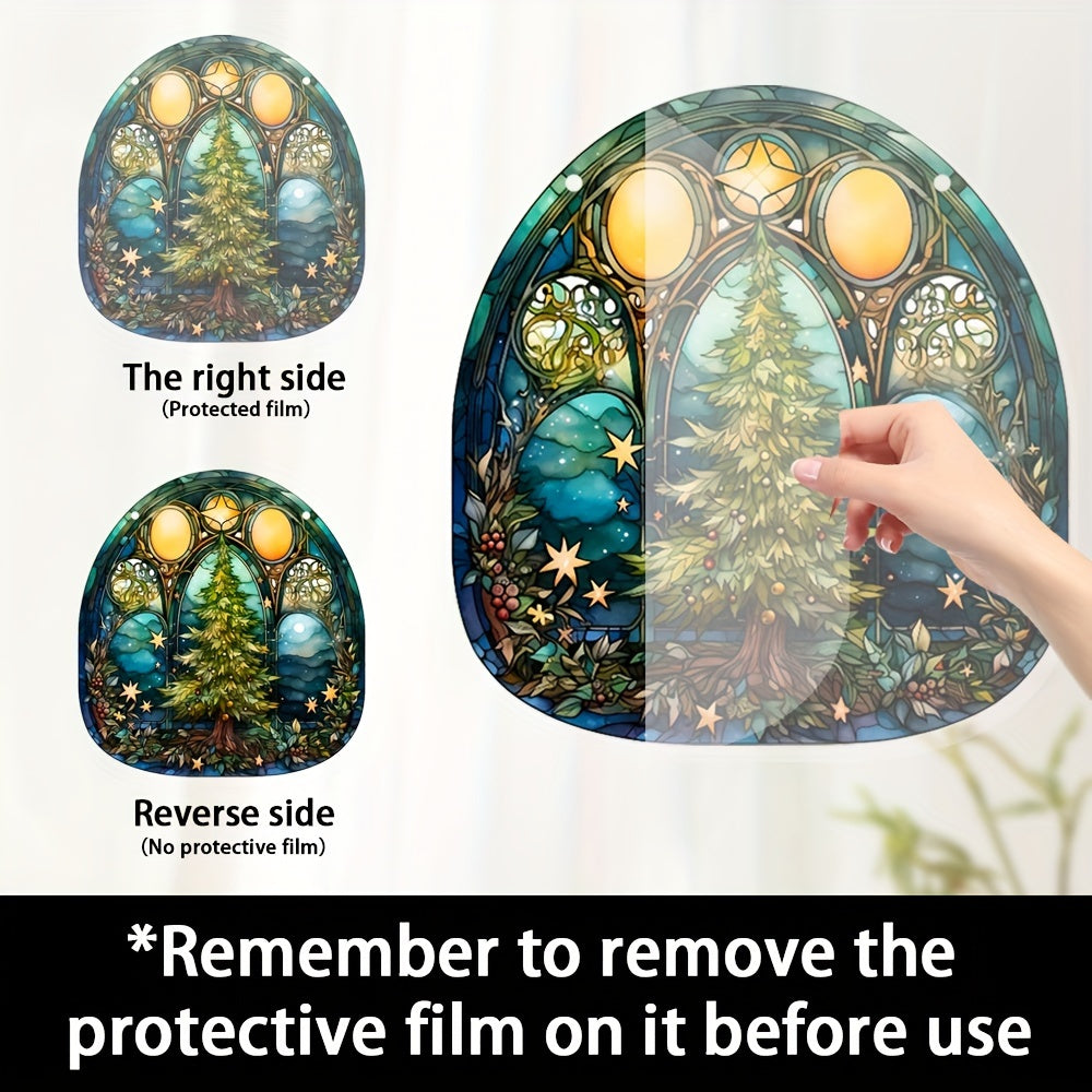 Christmas Tree Family Window Decoration Wall Hanging Retro