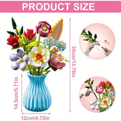 Flower Bouquet Building Blocks Set with Vase DIY Decoration Ideas
