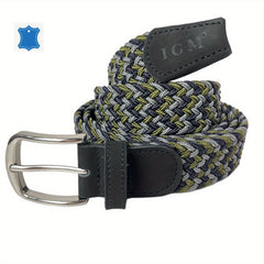 Men's Casual Army Green Square Plaited Belt