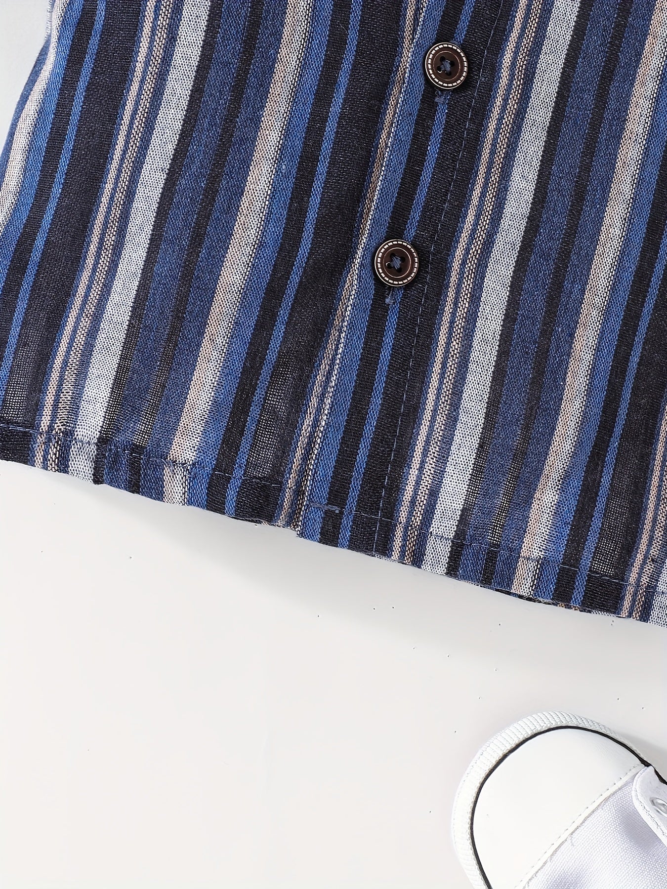 Striped Button Short Sleeve Shirt Toddler Boys Casual Clothing