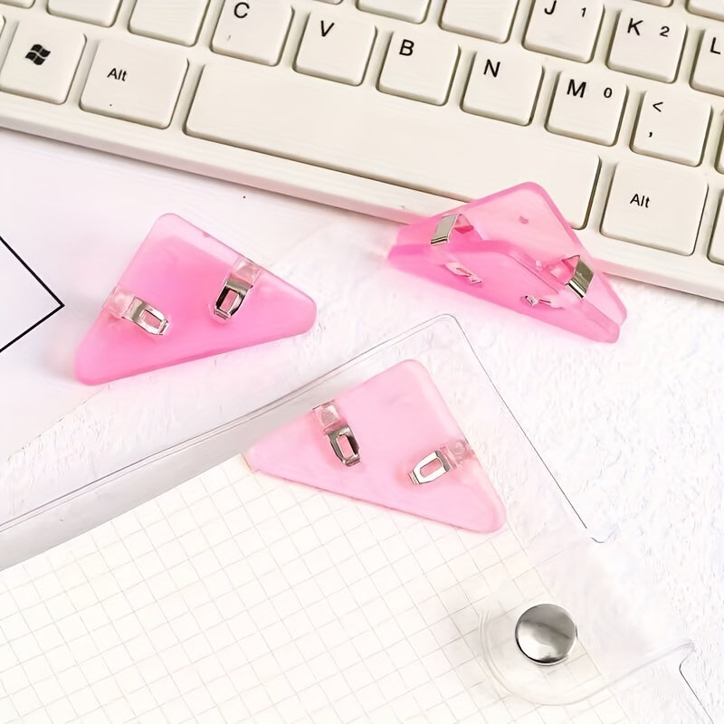 Acrylic Triangle Clip Set - Anti Roll Corner Clip for Office Documents