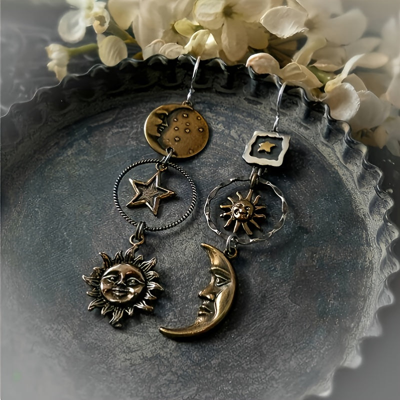 Greek Mythology Face Pendant Earrings Women Party Jewelry