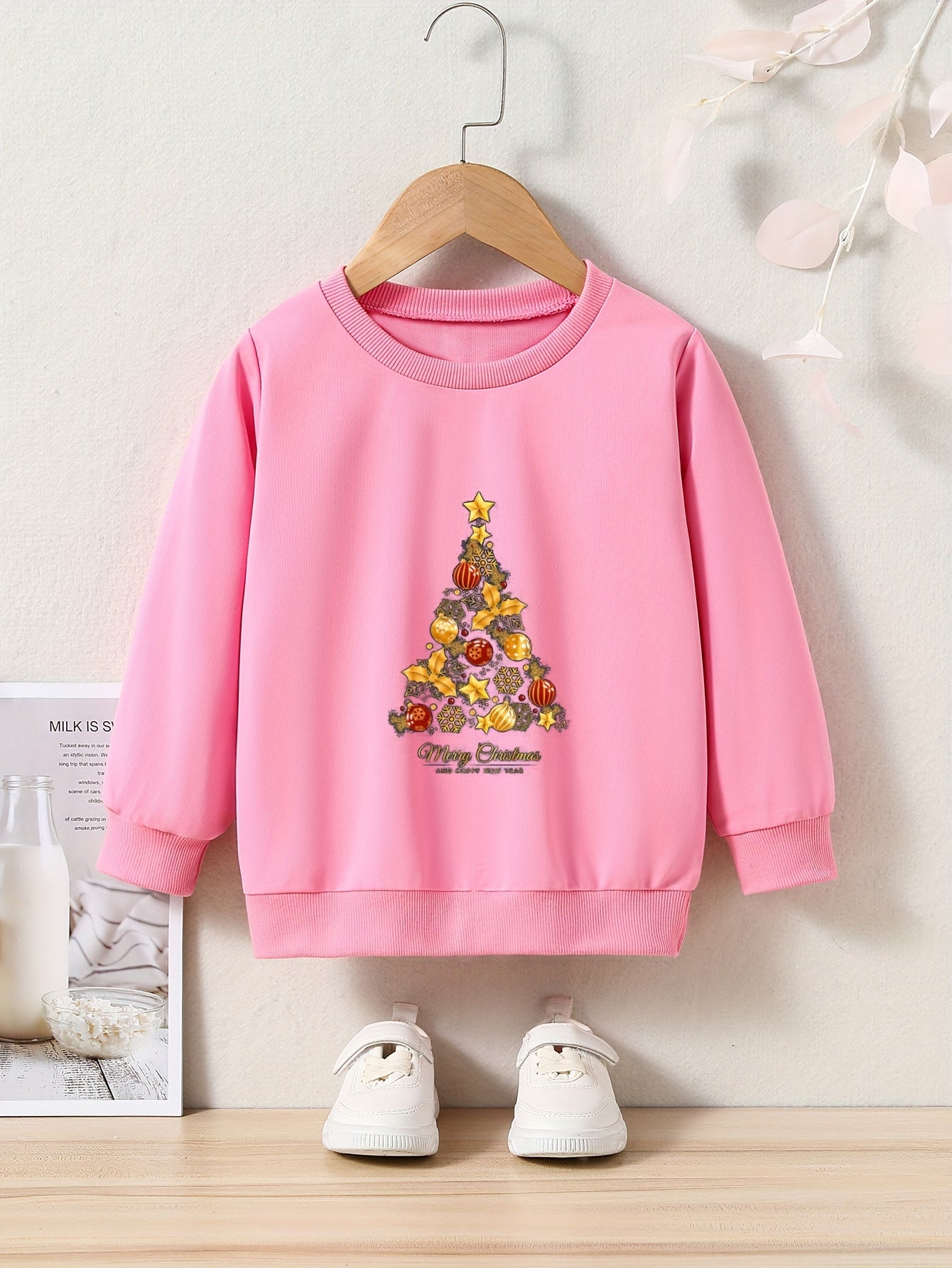 Toddler Kid Girls Cartoon Christmas Tree Sweatshirt