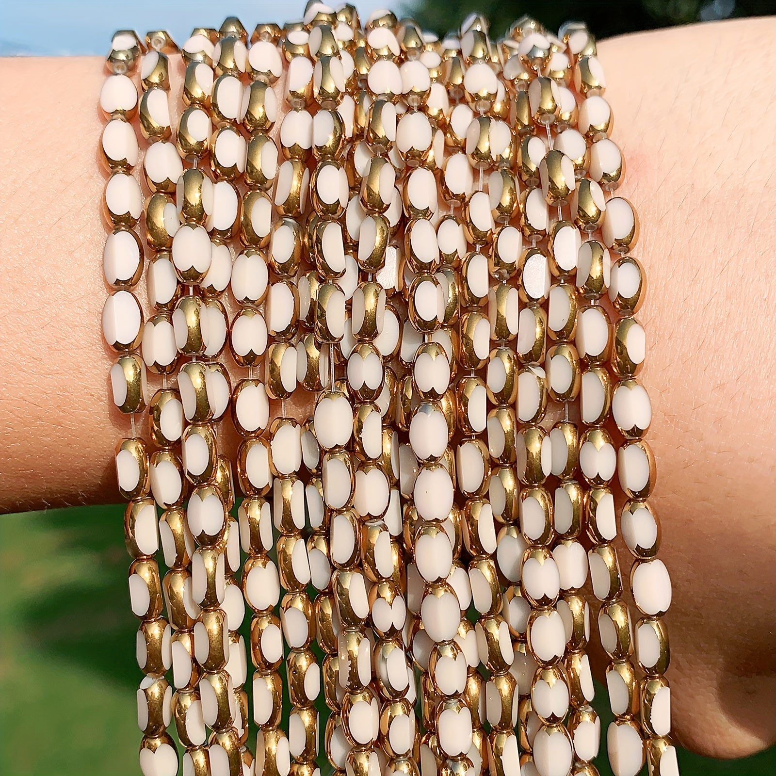 High Golden Crystal Bead Spacer Glass Beads Loose Beads DIY Bracelet