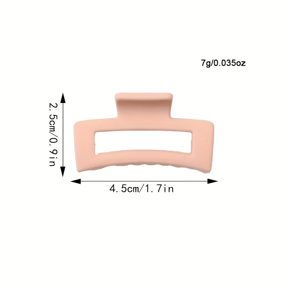 6PCS Frosted Small Square Hair Claw for Girls and Women
