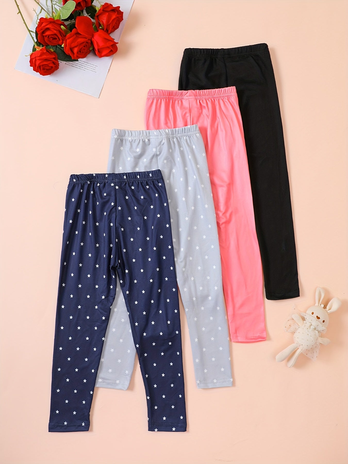 4pcs Girls Comfortable Leggings Under Layer Pants Kids Summer Clothes