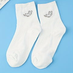 3 Pairs Cat Print Socks Women's Stocking