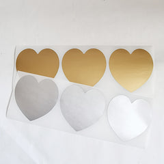 100pcs 50x50mm Heart Scratch Stickers Secret Message Wedding Game